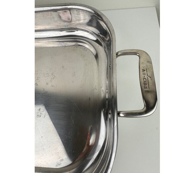 ALL-CLAD Stainless Steel Lasagna Roasting Pan 14x11" Oven to Table Cookware - Picture 2 of 7